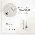 wholesale 925 Sterling Silver Black Crystal Spider Web Leverback Drop Earrings for Women Girls Gothic Halloween  4cm Long-0-3
