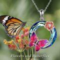 wholesale 18K Gold Plated 925 Sterling Silver Butterfly Pendant Necklace with Crystal, Gift Box-0-4