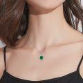 TOUPOP Sterling Silver Emerald Pendant Necklace Jewelry Gifts For Women-0-1
