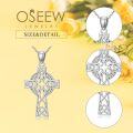 wholesale  925 Sterling Silver Celtic Cross Necklace for Women – Hypoallergenic Irish Knot Pendant with Eternal Circle Symbol-0-4