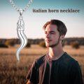 wholesale 925 Sterling Silver Italian Horn Pendant Necklace s for Men & Women - Good Luck Amulet Charm s from Italy-0-4