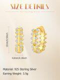 wholesale Gold 925 Sterling Silver Cubic Zirconia Hoop Earrings for Women-0-2