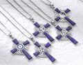 wholesale 925 Sterling Silver Lapis Lazuli Celtic Cross Trinity Knot Star of David Pendant Necklace-0-3