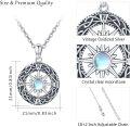 wholesale 925 Sterling Silver Moonstone Celtic Knot Compass Pendant Necklace for Women-0-5