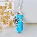 wholesale  Sterling Silver Quartz Frog Pendant Necklace Gift for Women Mom -0-8