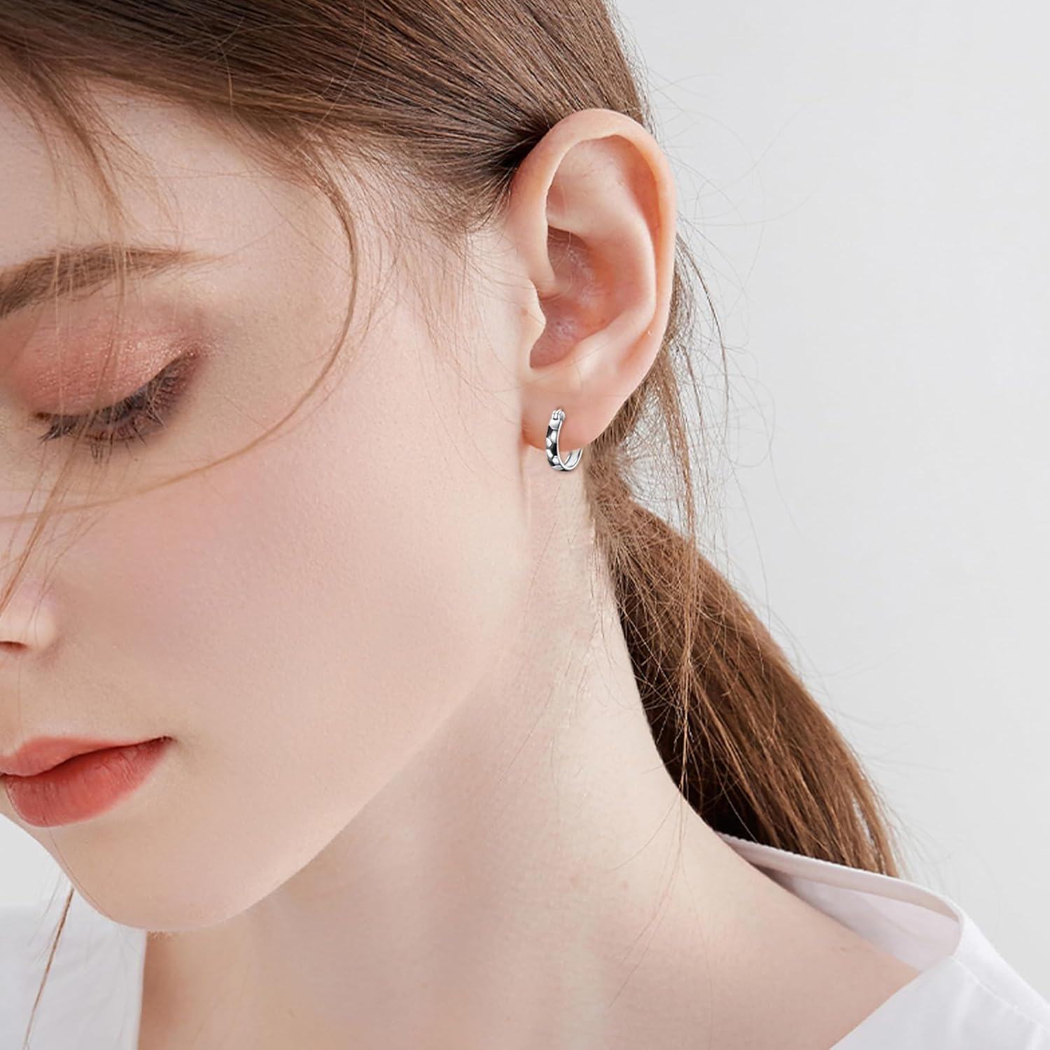 Sterling Silver Sports Hoop Earrings Baseball Soccer Huggie Earrings for Women Men-0-2