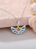TOUPOP Sterling Silver Sword Triforce Pendant Necklace Jewelry Gifts-0-4