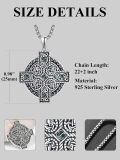 wholesale 925 Sterling Silver Celtic Knot Green Jade Cross Crucifix Pendant Necklace for Men & Women-0-2