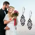 wholesale 925 Sterling Silver Black and White Opal Celtic Knot Drop Earrings Wholesale with Leverbacks for Women-0-5