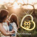 wholesale 14K Gold Owl Necklace with Wisdom Symbol - Eternal Companionship Gift for Women-0-4