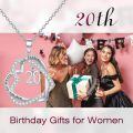 TOUPOP Sterling Silver Heart Pendant Necklace, 20th Birthday Gift for Her-0-1