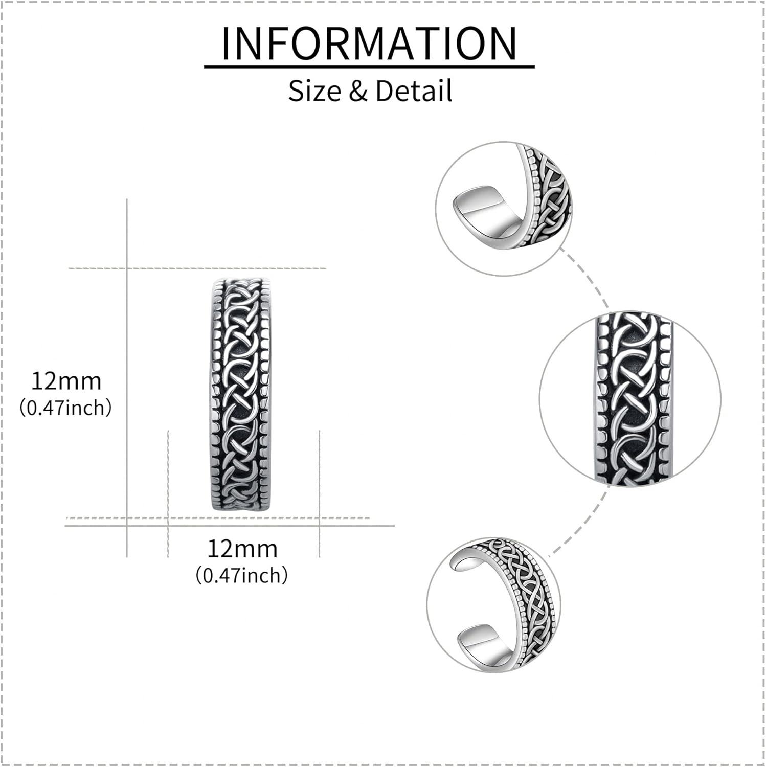 wholesale 925 Sterling Silver Celtic Knot Hoop Earring - No Piercing Needed for Women and Men-0-3