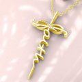 wholesale 925 Sterling Silver Infinity Love Heart Pendant with Cubic Zirconia Chain Necklace  for Women Girls 36 Length (Gold)-0-1
