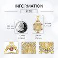 wholesale Gold 925 Sterling Silver Religious Jewelry Virgin Mary Pendant Necklace with Cubic Zirconia and Rose Accents for Women/Men 24 Chain Length-0-3