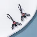 TOUPOP 925 Sterling Silver & Stone Gothic Earrings for Women Punk Halloween Jewelry-0-2