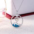 wholesale 925 Sterling Silver Heart & Mountain Pendant with Yellow Stone and Cross Charm - Christian Faith  for Women-0-1