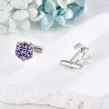 wholesale 925 Sterling Silver Purple D20 Dice Cufflinks for Men Women s-0-2
