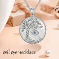 TOUPOP Sterling Silver & Turquoise Tree Of Life Necklace-0-1