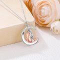 wholesale 925 Sterling Silver Rose Gold Moonstone Horse Pendant Necklace for Equestrian Enthusiasts-0-1