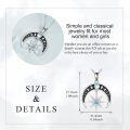 wholesale 925 Sterling Silver Moonstone Crescent Moon & Star Pendant Necklace-0-2