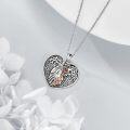 wholesale 925 Sterling Silver Tree of Life with Rose and Hands Gothic Love Heart Pendant Necklace-0-4