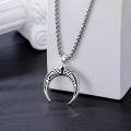 wholesale 925 Sterling Silver 925 Horned Moon Necklace with Celtic Knots for Men and Women -0-4