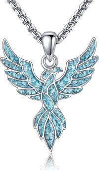 wholesale 925 Sterling Silver Turquoise Phoenix Bird Pendant Necklace  for Women and Men-Phoenix