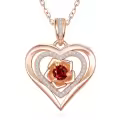 wholesale S925 Sterling Silver & 18K Rose Gold Plated Garnet Birthstone Necklaces Wholesale for Women - Romantic Love Gift for Wife, Girlfriend, Mom, Daughter-0-0