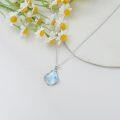 wholesale Sterling Silver Natural Gemstone Filigree Teardrop Pendant Necklace for Mom-0-34