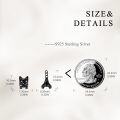 wholesale 925 Sterling Silver Hypoallergenic Cute Dog Stud Earrings - Black French Bulldog-0-4
