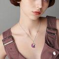 wholesale 925 Sterling Silver Purple Abalone Shell Crescent Moon Star Black Cat Pendant Necklace for Women Girls Gifts Tree of Life Jewelry Lovers' Present-0-2