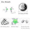wholesale 925 Sterling Silver Star Stud Earrings w/Abalone & Cubic Zirconia - Hypoallergenic-0-2