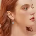 wholesale 925 Sterling Silver Black and White Opal Celtic Knot Drop Earrings Wholesale with Leverbacks for Women-0-7