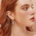 wholesale 925 Sterling Silver Blue Cubic Zirconia Infinity Knot Leverback Drop Earrings For Women-0-7