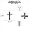 wholesale 925 Sterling Silver Black Opal Inlay Faith Cross Pendant Necklace Christian Jewelry for Women-0-4