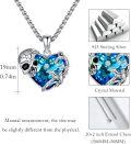 wholesale 925 Sterling Silver Blue Crystal Heart Pendant Necklaces for Women Gothic -0-3