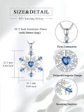 wholesale 925 Sterling Silver Blue Crystal Snowflake Christmas Tree Pendant Necklace-0-5