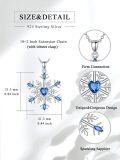 wholesale 925 Sterling Silver Blue Crystal Snowflake Heart Pendant Necklace-0-5