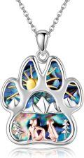 wholesale 925 Sterling Silver Blue Abalone Shell Mermaid Pendant Necklace for Women Gifts-0-0