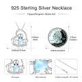 wholesale 925 Sterling Silver Octopus Heart Necklace With Blue Moonstone And Clear Cubic Zirconia-0-2