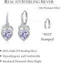 wholesale 925 Sterling Silver CZ Heart Hoop Earrings for Women, Hypoallergenic Valentine's Day Gift 26.13mm-0-4