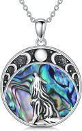 wholesale TOUPOP Dragon/phoenix/wolf Necklace For Women Abalone Shell Necklace Sterling Silver Pendant Necklace Oxidized Celtic Necklace Jewelry For Women Wife Mothers Day Anniversary Birthday Gifts -0-0