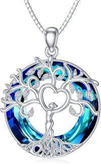 wholesale Tree Of Life Necklace 925 Sterling Silver Tree Of Life Pendant Necklace With Crystal Family Tree Jewelry For Women -undefined