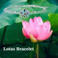 wholesale 925 Sterling Silver Abalone Shell Lotus Om Symbol Bracelet for Women - Layered Yoga s-0-5