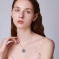 wholesale 925 Sterling Silver Moon Phase Pendant With Triangle And Circle Design On Octagonal Chain-0-5