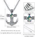 wholesale  Sterling Silver Moonstone Opal Turquoise Malachite Celtic Knot Anchor Necklace -0-8