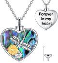 wholesale 925 Sterling Silver Heart Cremation Jewelry with Abalone Shell and Flower Design for Ashes Keepsake Memorial Urn Pendant Necklace-0-0