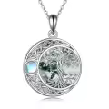 wholesale 925 Sterling Silver Moonstone Celtic Knot Tree of Life Pendant Necklace-0-0
