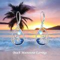 wholesale 925 Sterling Silver Teardrop Moonstone Palm Tree Wave Dangle Earrings - Oceanic Paradise Jewelry-0-2