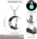 wholesale 925 Sterling Silver Glow in the Dark Moon Howling Wolf Necklace-0-1